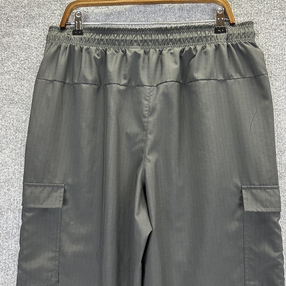 Reebok Track Pants Mens Large Black Cargo Elastic Waist Zip Pockets - Picture 9 of 13